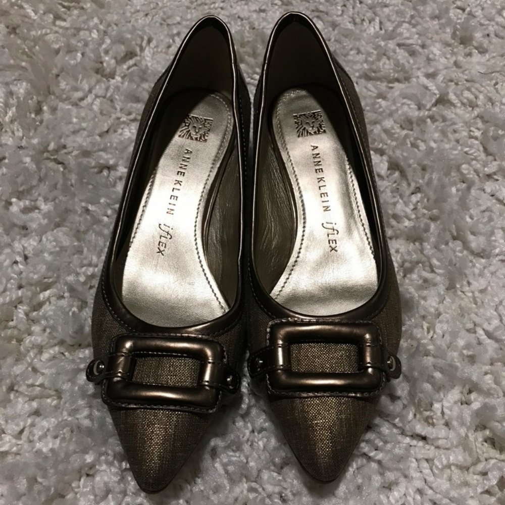Anne Klein Gold Buckle Heels